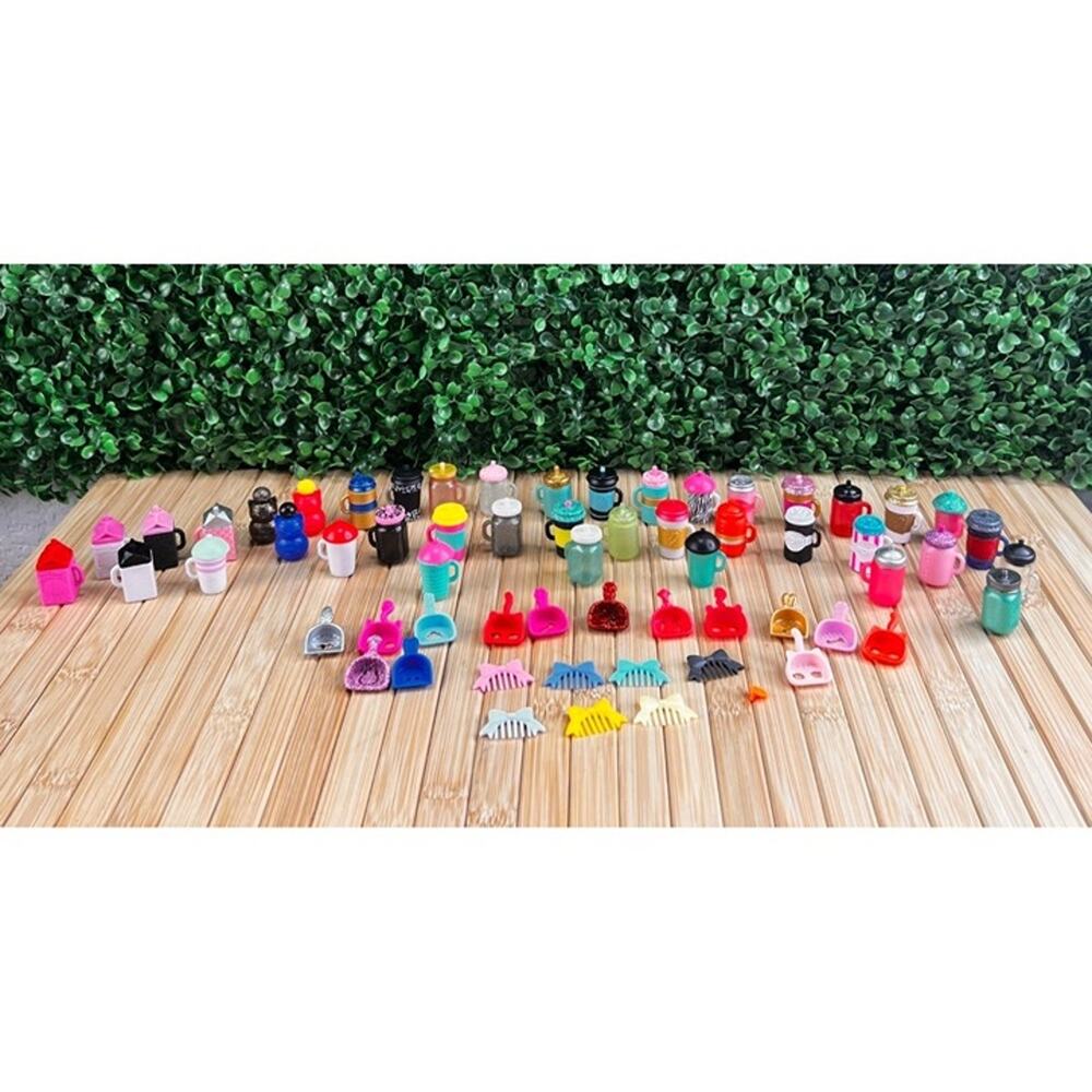 LOL Surprise Mini Doll Mix Lot Of Accesories Drinking Cups Dust Pans Combs